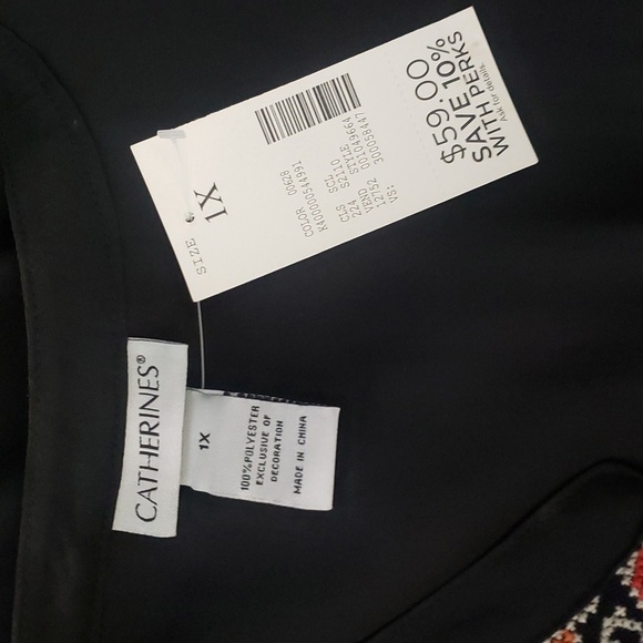 Catherines Open Front Embroidered Sheer Boho Cardigan Size 1X New with tags - Picture 8 of 8